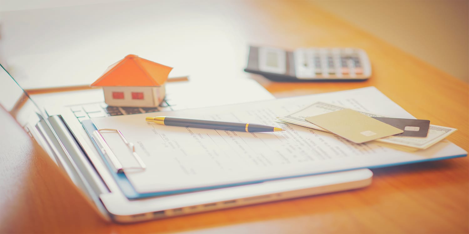 Rental property management concept, house and finances